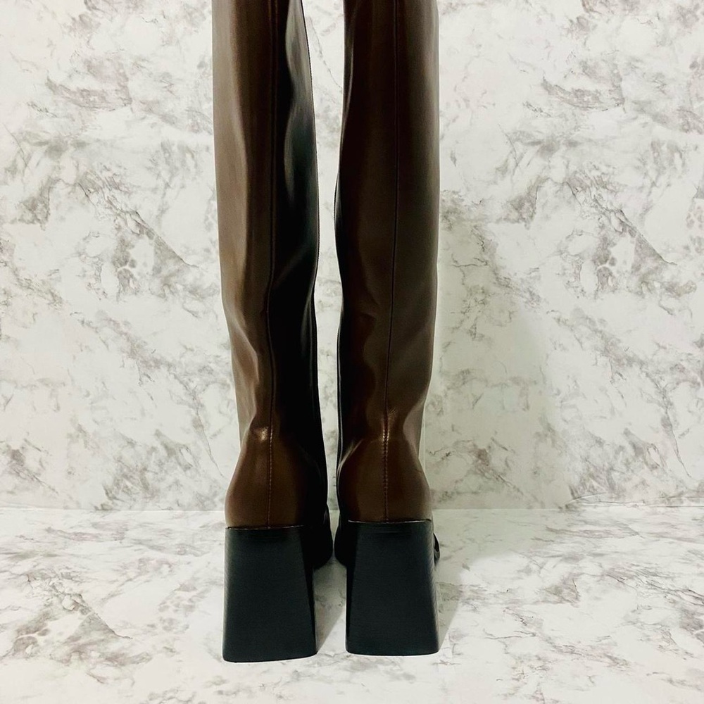 Renzo Knee-High Boots Brown - Picture 9 of 12